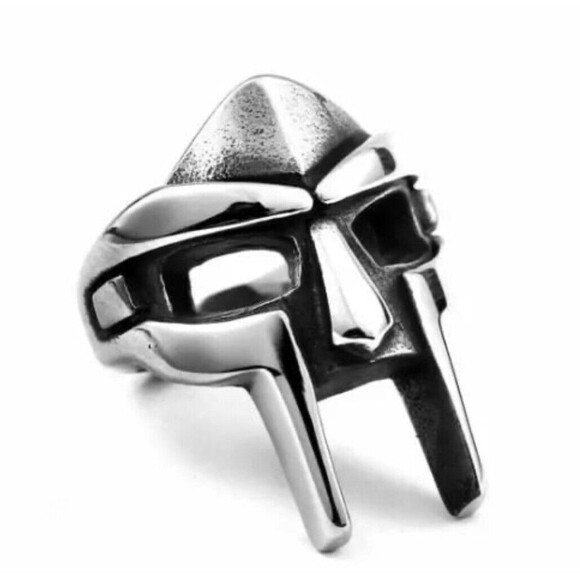 MF DOOM Ring Stainless Steel Mask Gladiator Style Hip Hop SIZE 12 Same Day Ship - Picture 2 of 5